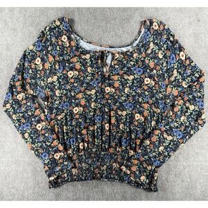 American Eagle Soft &‎ Sexy Floral Boho Long Sleeve Smocked Waist Blouse M